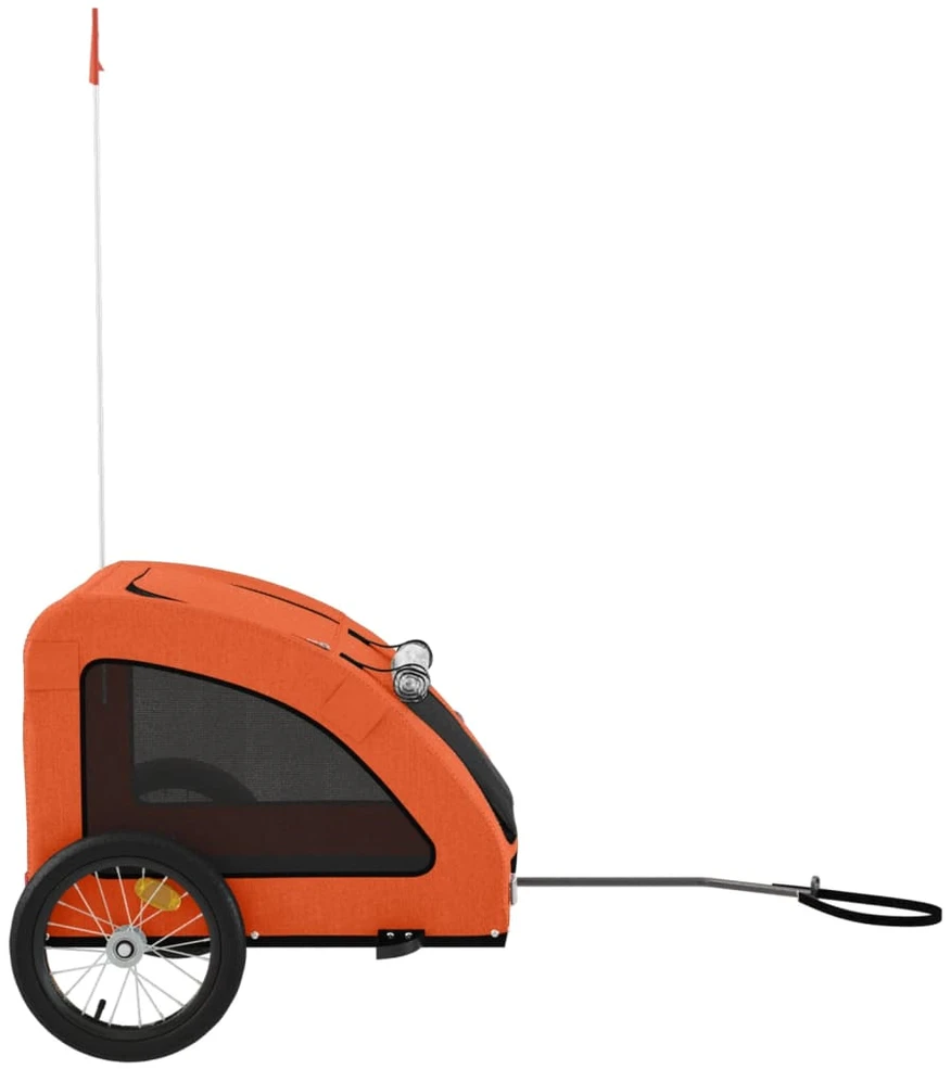 Dviračio priekaba augintiniams, oranžinė, audinys/geležis