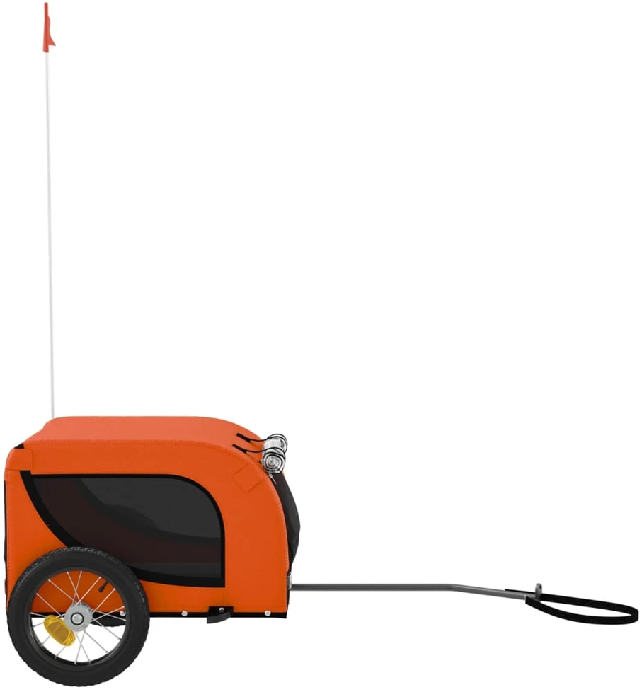 Dviračio priekaba augintiniams, oranžinė/juoda, audinys/geležis