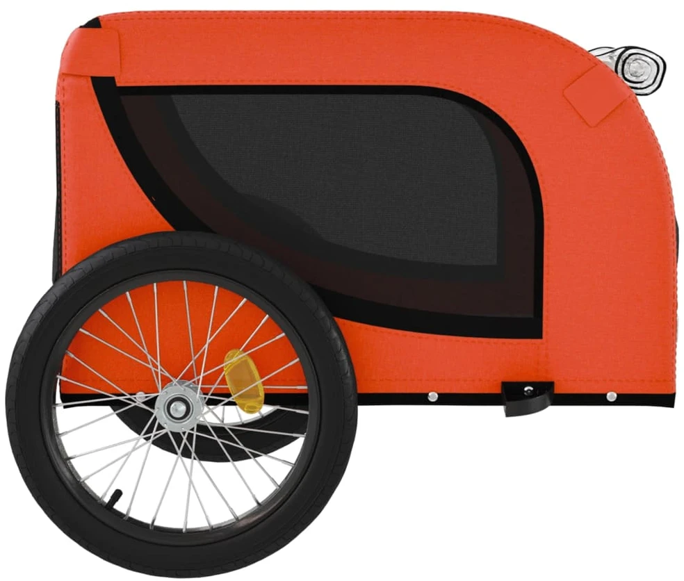 Dviračio priekaba augintiniams, oranžinė/juoda, audinys/geležis