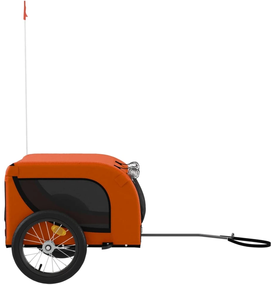 Dviračio priekaba augintiniams, oranžinė/juoda, audinys/geležis