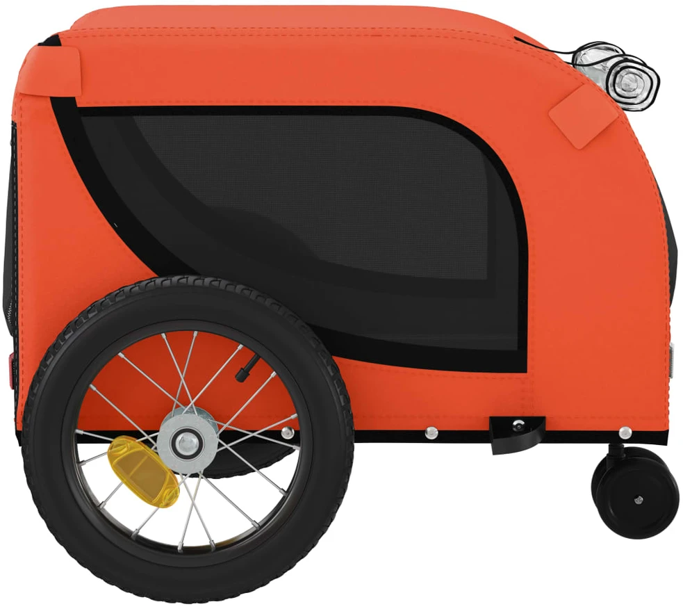 Dviračio priekaba augintiniams, oranžinė/juoda, audinys/geležis