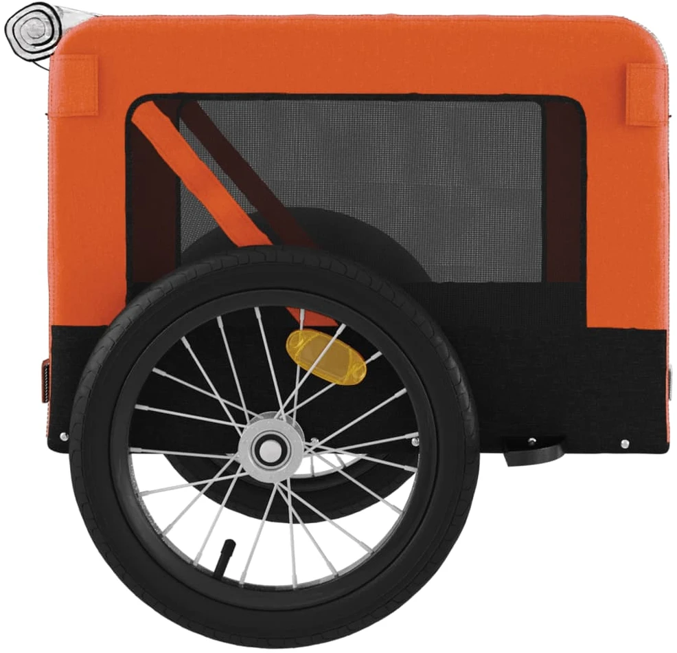 Dviračio priekaba augintiniams, oranžinė/juoda, audinys/geležis
