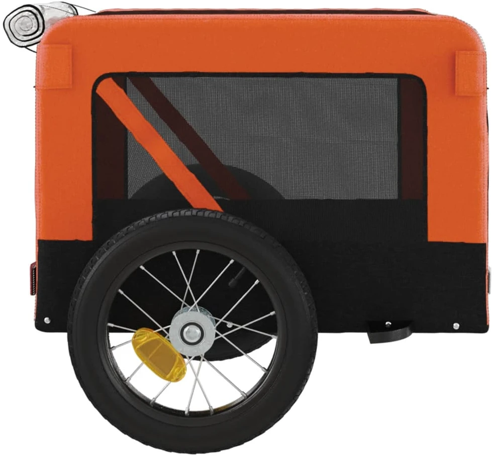 Dviračio priekaba augintiniams, oranžinė/juoda, audinys/geležis