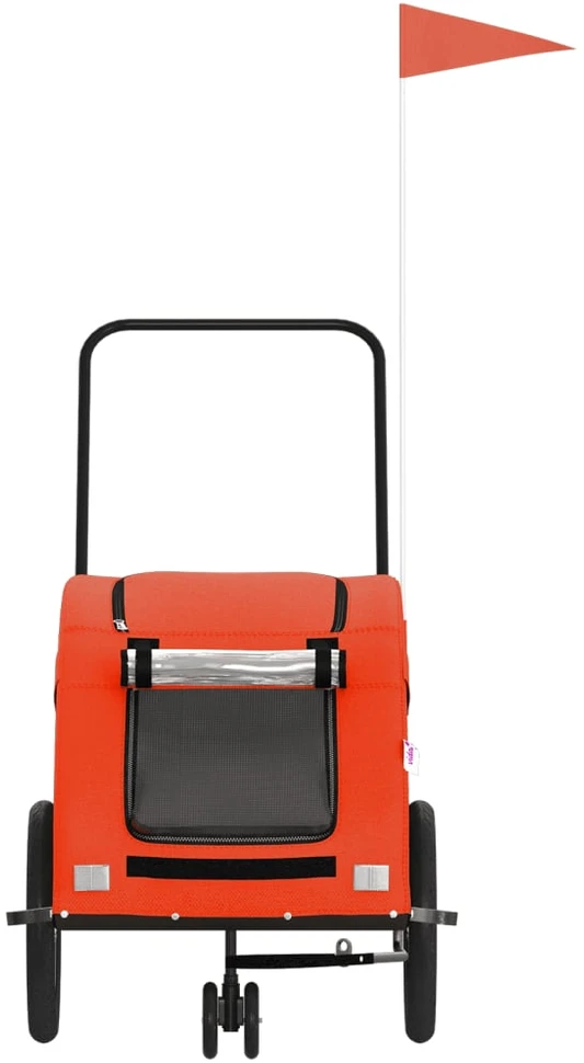 Dviračio priekaba augintiniams, oranžinė/pilka, audinys/geležis