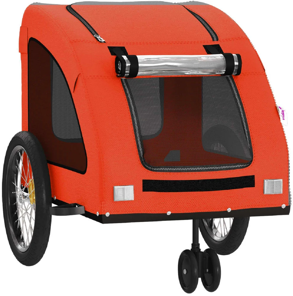 Dviračio priekaba augintiniams, oranžinė/pilka, audinys/geležis