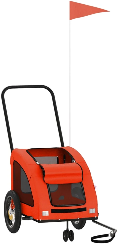 Dviračio priekaba augintiniams, oranžinė/pilka, audinys/geležis