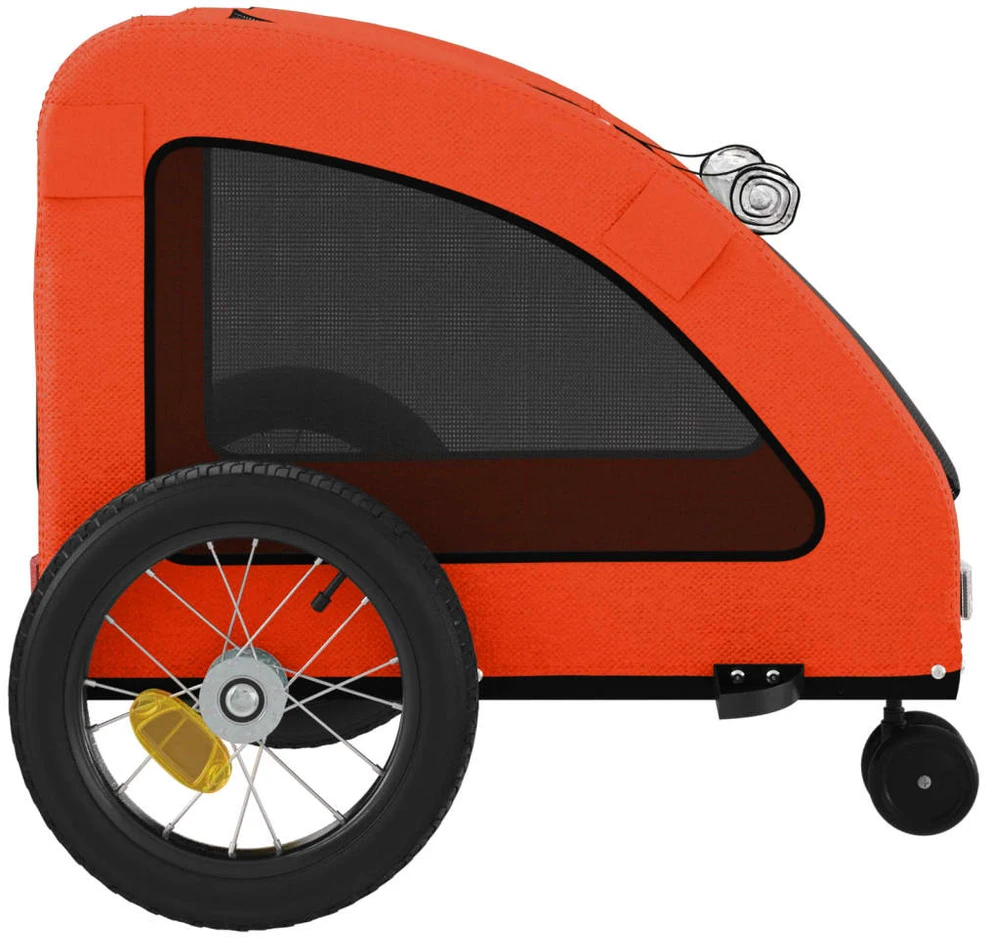 Dviračio priekaba augintiniams, oranžinė/pilka, audinys/geležis