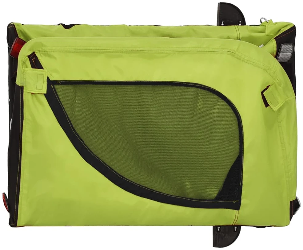 Dviračio priekaba augintiniams, žalia/juoda, audinys/geležis