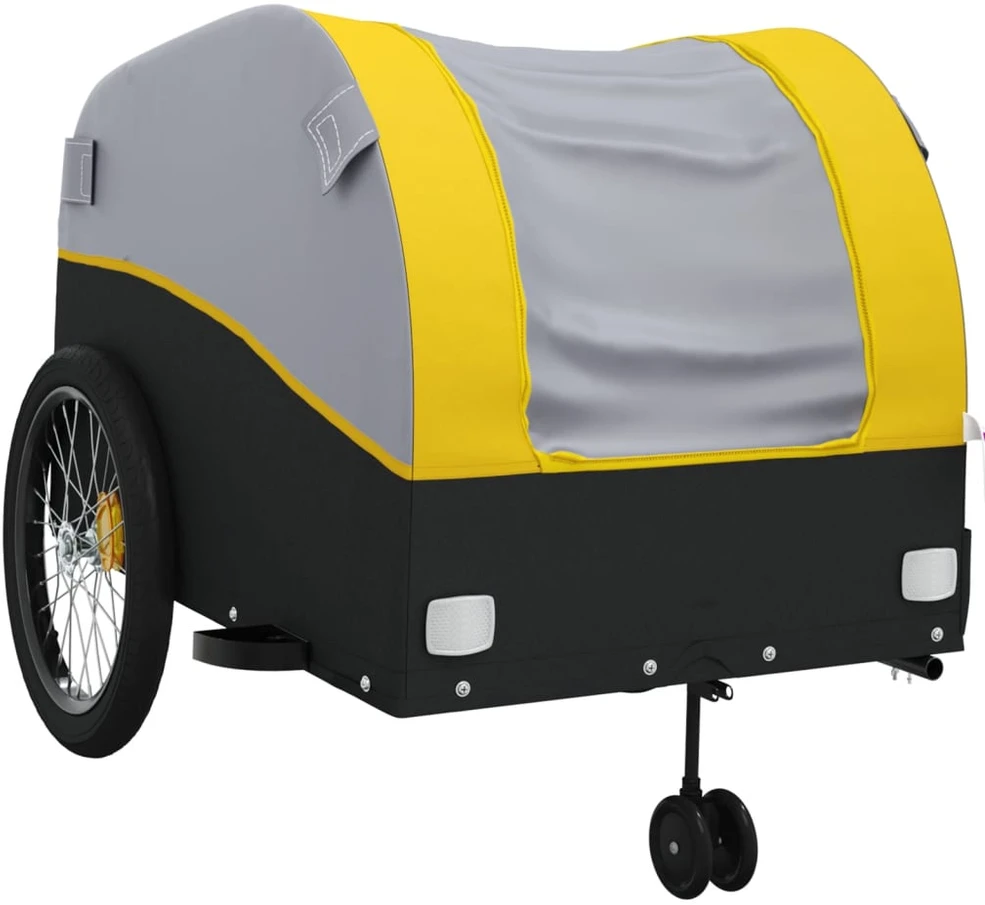 Dviračio priekaba, juodos ir geltonos spalvos, 45kg, geležis