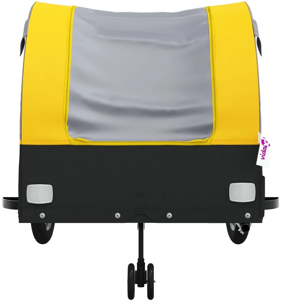 Dviračio priekaba, juodos ir geltonos spalvos, 45kg, geležis