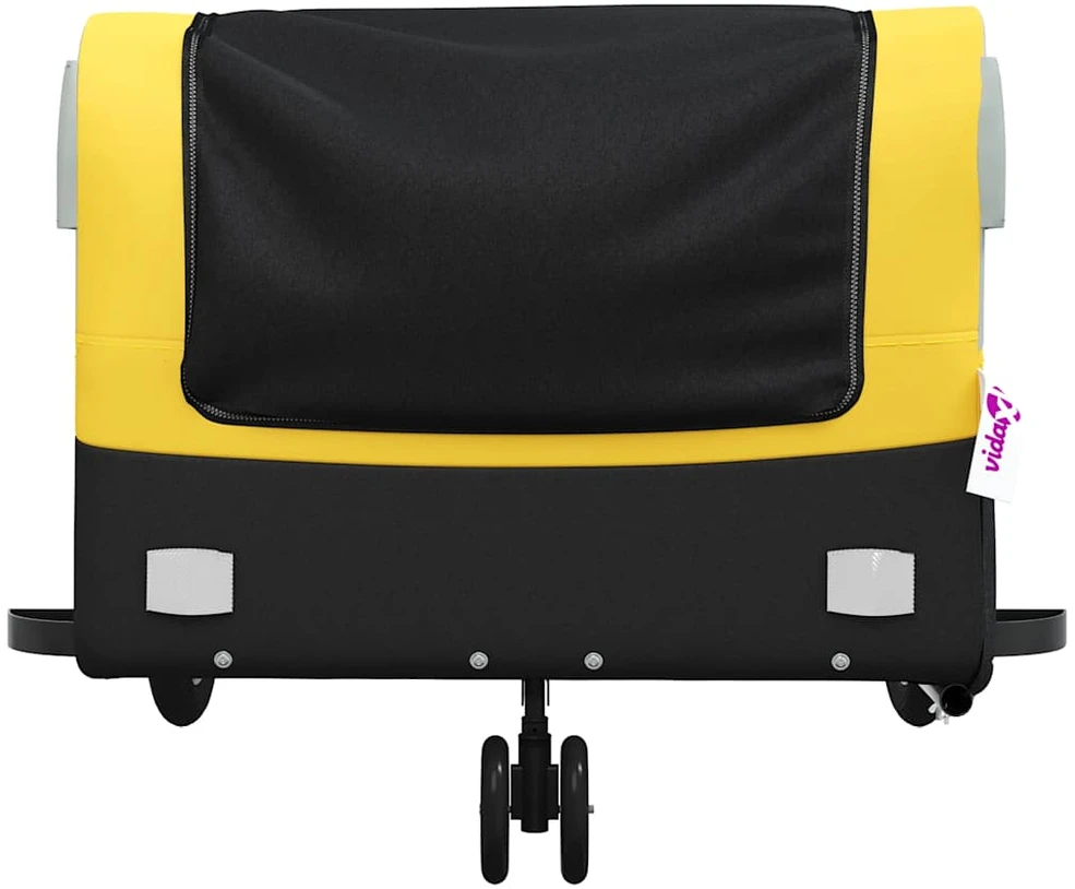 Dviračio priekaba, juodos ir geltonos spalvos, 45kg, geležis