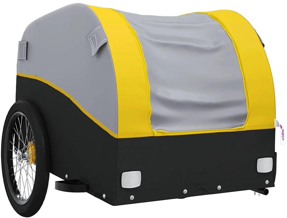 Dviračio priekaba, juodos ir geltonos spalvos, 45kg, geležis