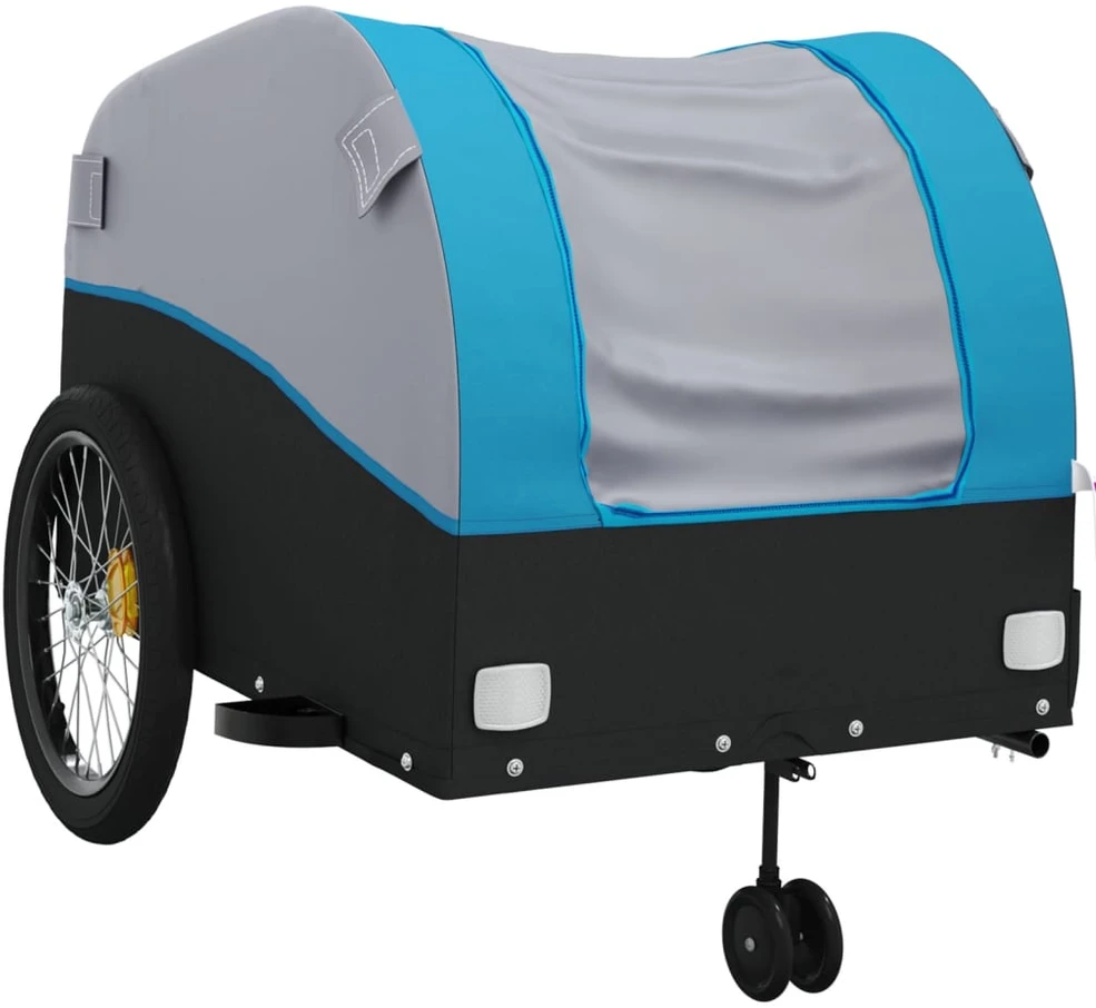 Dviračio priekaba, juodos ir mėlynos spalvos, 45kg, geležis