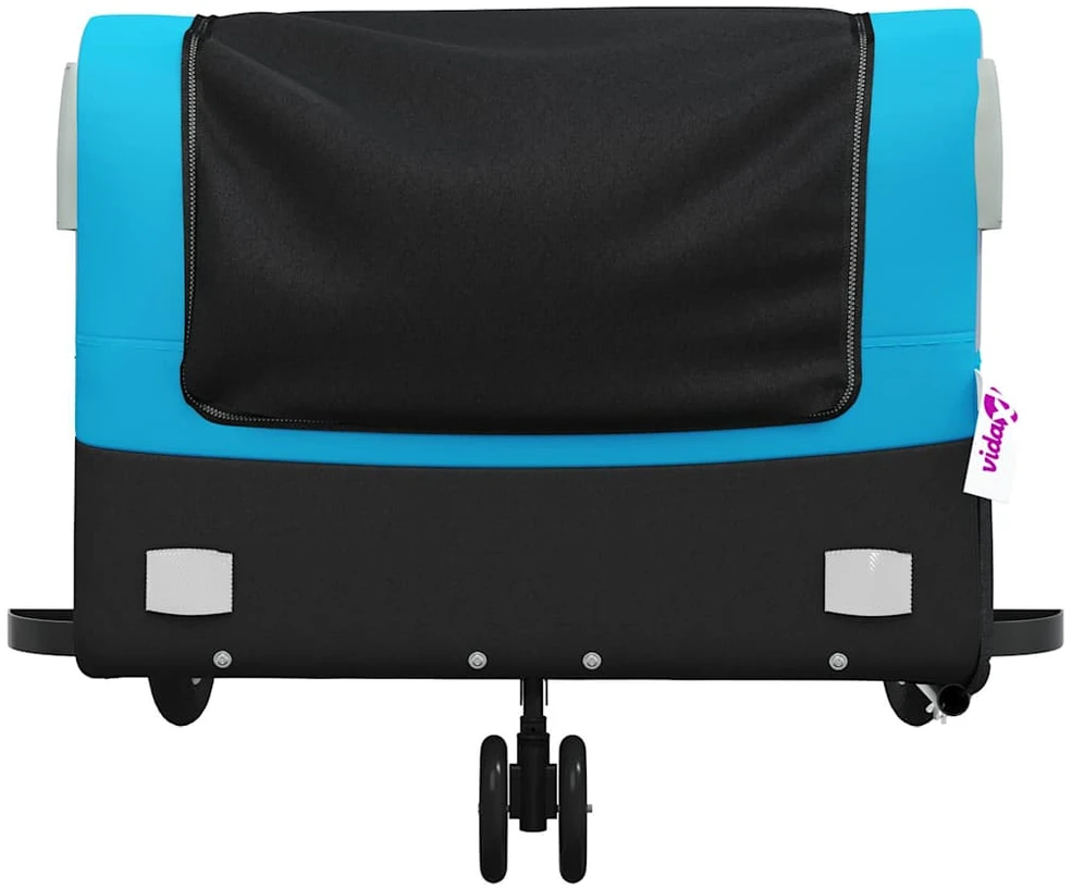 Dviračio priekaba, juodos ir mėlynos spalvos, 45kg, geležis