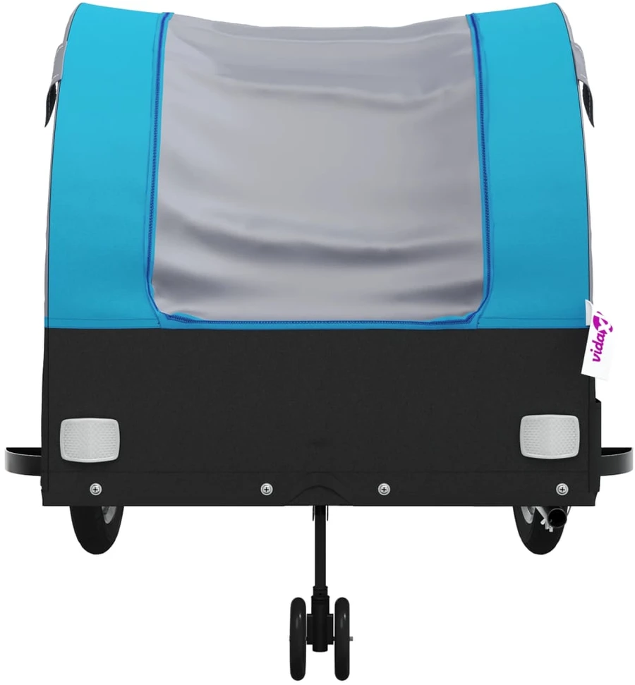 Dviračio priekaba, juodos ir mėlynos spalvos, 45kg, geležis