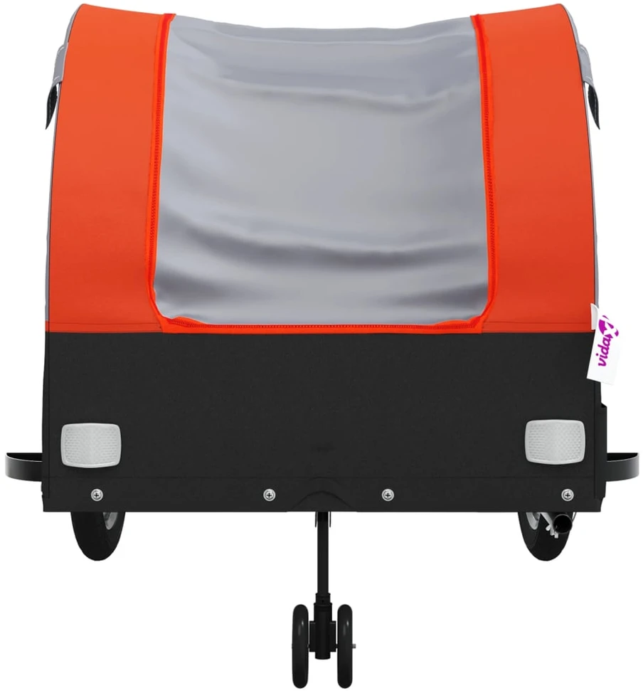 Dviračio priekaba, juodos ir oranžinės spalvos, 45kg, geležis