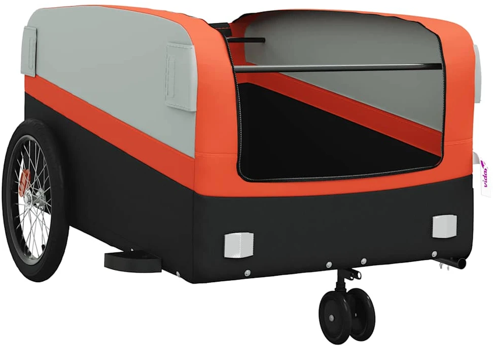 Dviračio priekaba, juodos ir oranžinės spalvos, 45kg, geležis