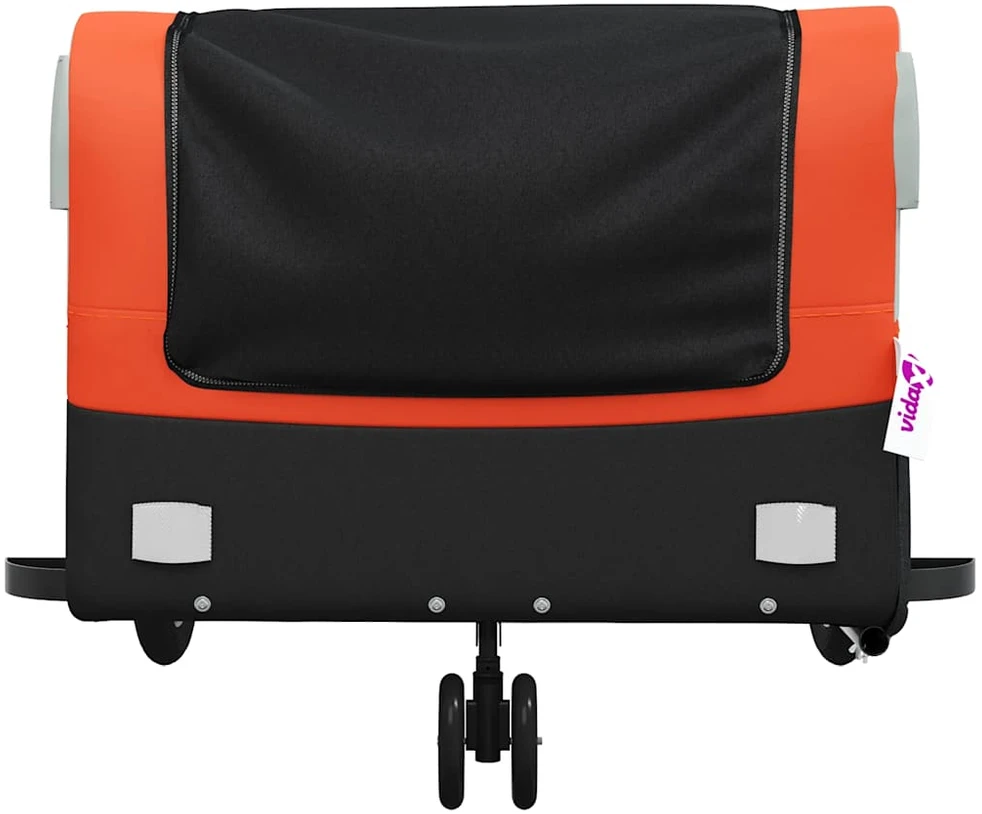 Dviračio priekaba, juodos ir oranžinės spalvos, 45kg, geležis