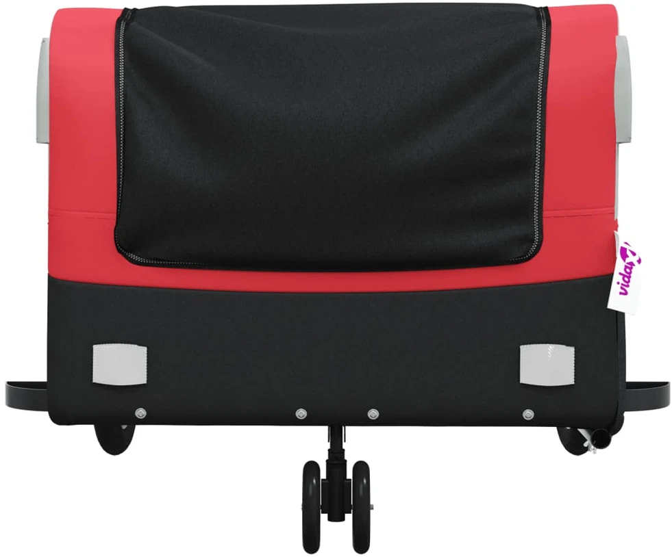 Dviračio priekaba, juodos ir raudonos spalvos, 45kg, geležis