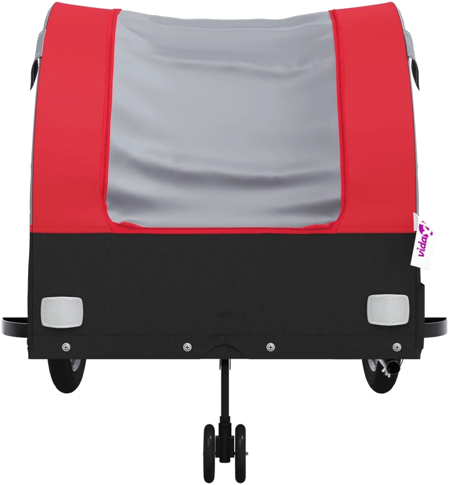 Dviračio priekaba, juodos ir raudonos spalvos, 45kg, geležis