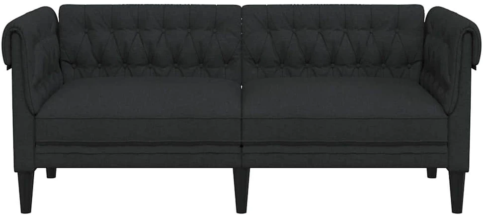 Dvivietė chesterfield sofa, juodos spalvos, audinys
