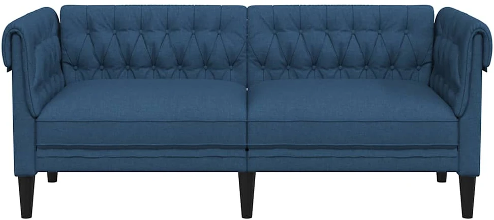 Dvivietė chesterfield sofa, mėlynos spalvos, audinys