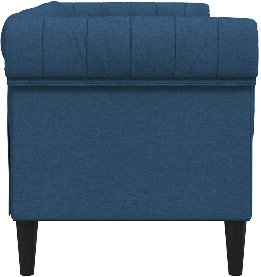 Dvivietė chesterfield sofa, mėlynos spalvos, audinys