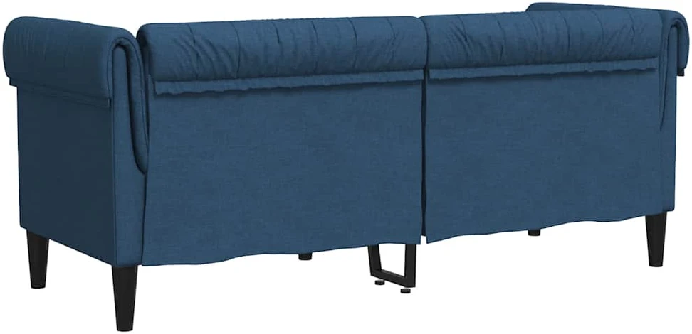 Dvivietė chesterfield sofa, mėlynos spalvos, audinys