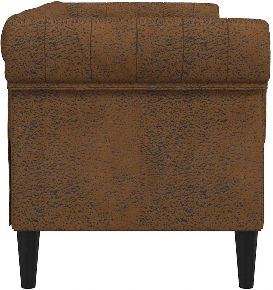 Dvivietė chesterfield sofa, rudos spalvos, audinys