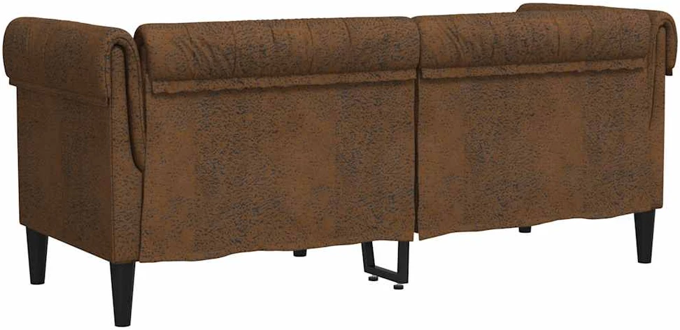 Dvivietė chesterfield sofa, rudos spalvos, audinys