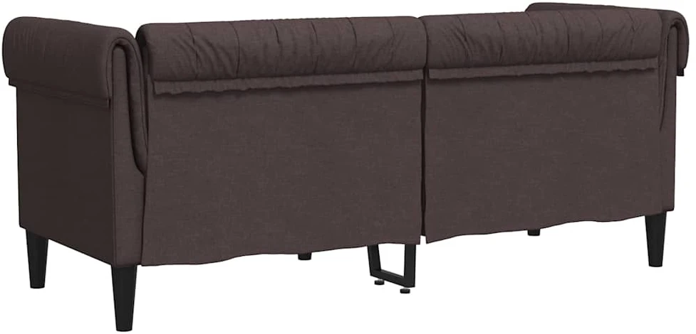Dvivietė chesterfield sofa, tamsiai rudos spalvos, audinys