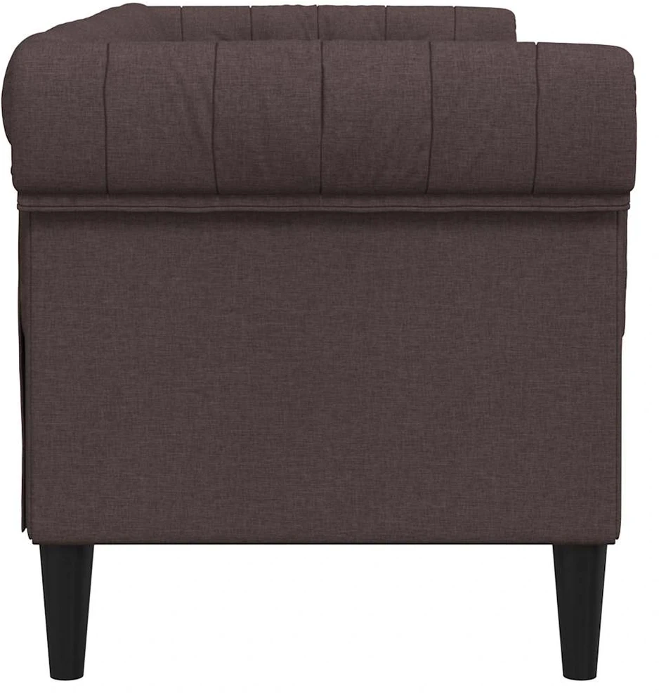 Dvivietė chesterfield sofa, tamsiai rudos spalvos, audinys