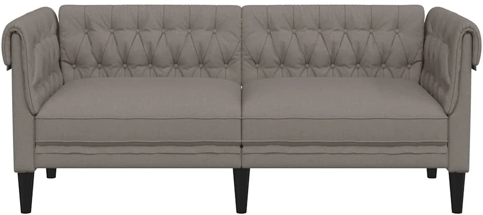 Dvivietė chesterfield sofa, taupe spalvos, audinys