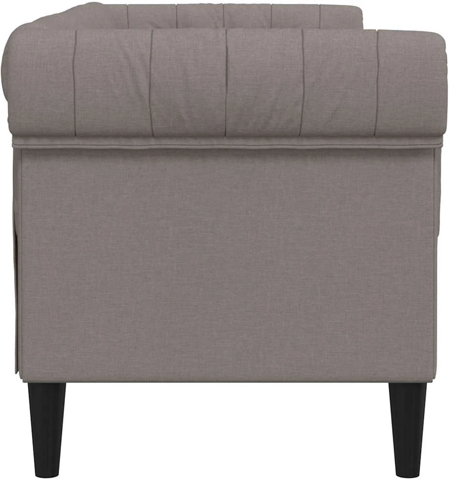 Dvivietė chesterfield sofa, taupe spalvos, audinys
