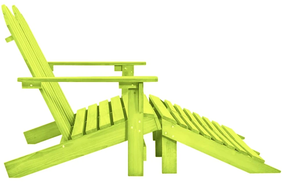 Dvivietė sodo Adirondack kėdė ir otomanė, žalia, eglės mediena