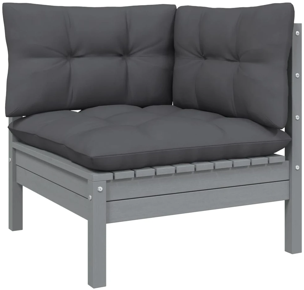 Lauko baldų komplektas Dvivietė sodo sofa iš palečių su pagalvėlėmis, eglės mediena