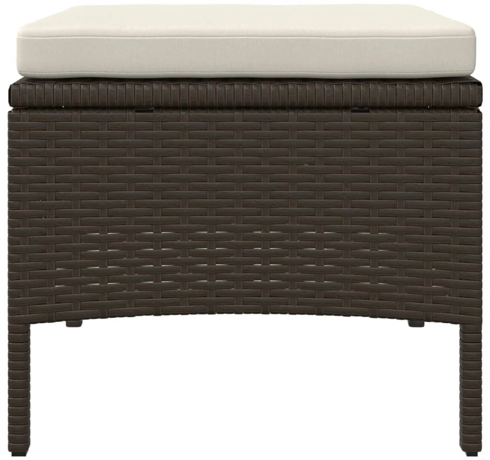 Dvivietė sodo sofa su arbatiniu staliuku, ruda, poliratanas