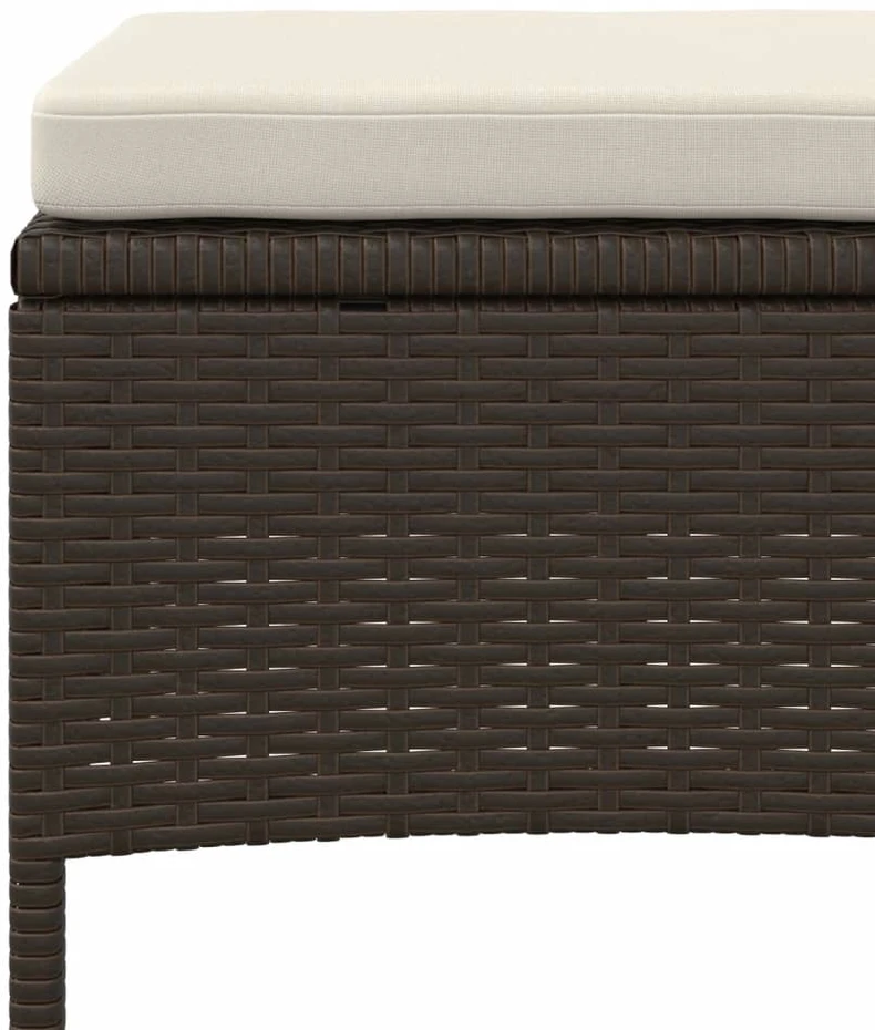 Dvivietė sodo sofa su arbatiniu staliuku, ruda, poliratanas