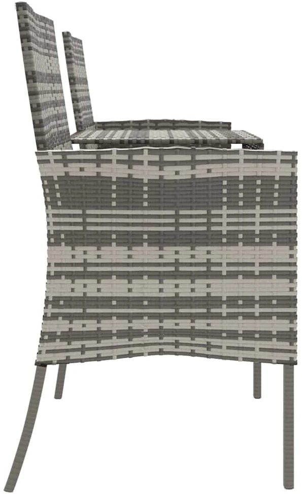 Lauko baldų komplektas Dvivietė sodo sofa su arbatos staliuku, antracito, poliratanas