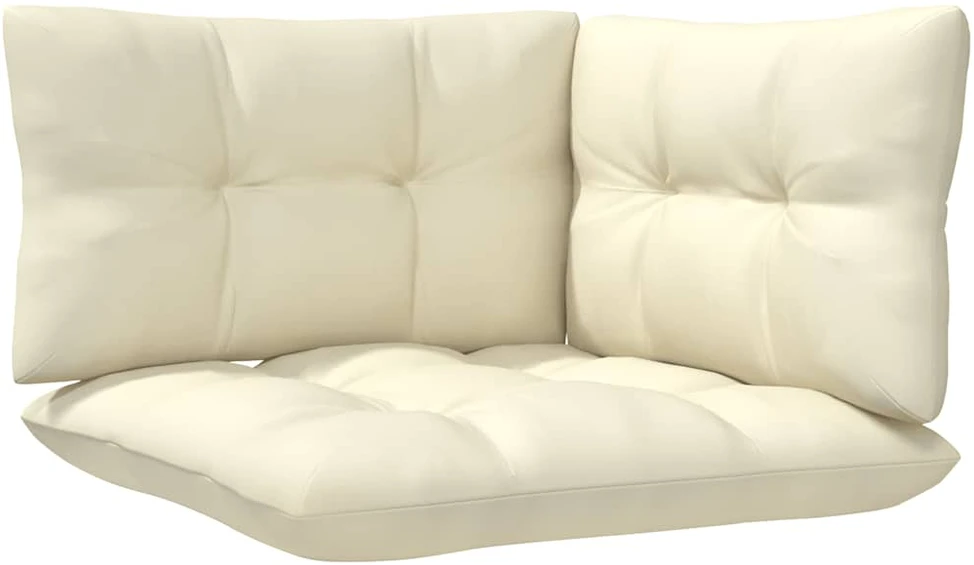 Dvivietė sodo sofa su kreminėmis pagalvėlėmis, pušies masyvas