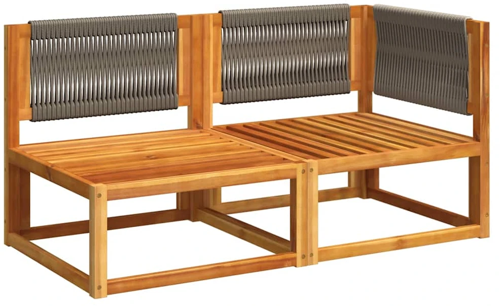 Dvivietė sodo sofa su pagalvėlėmis, akacijos medienos masyvas
