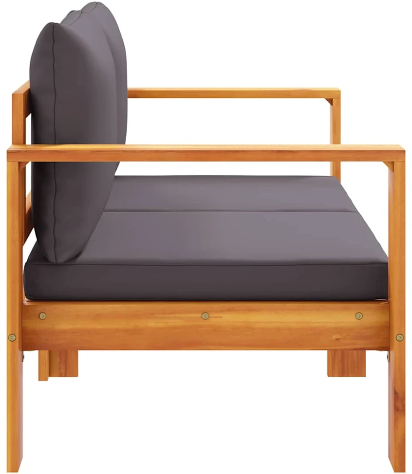 Dvivietė sodo sofa su pagalvėlėmis, akacijos medienos masyvas