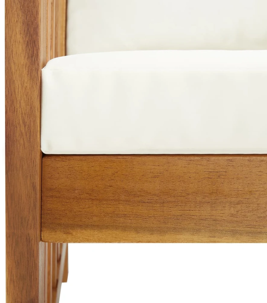 Dvivietė sodo sofa su pagalvėlėmis, balta, pušies masyvas