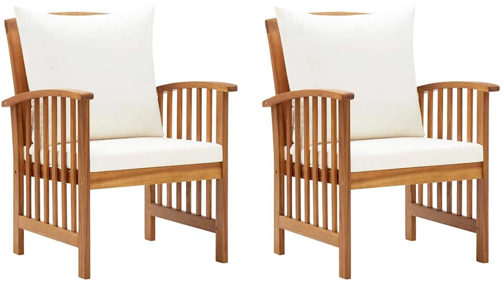Dvivietė sodo sofa su pagalvėlėmis, balta, pušies masyvas