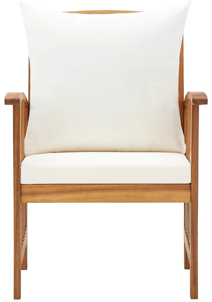 Dvivietė sodo sofa su pagalvėlėmis, balta, pušies masyvas