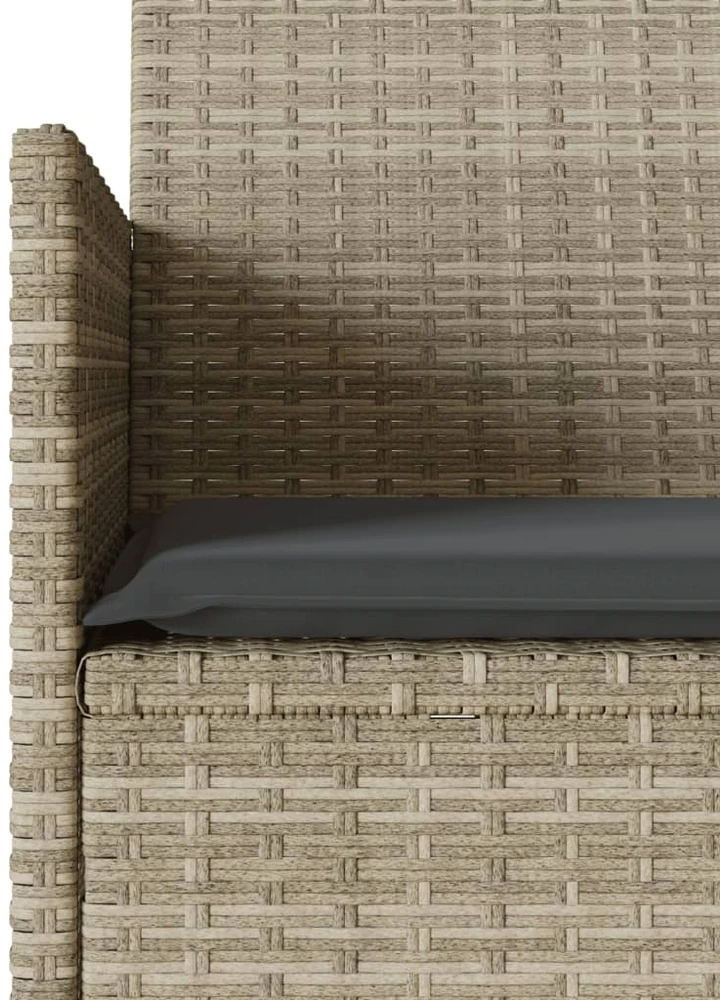Dvivietė sodo sofa su pagalvėlėmis ir staliuku, šviesiai pilka