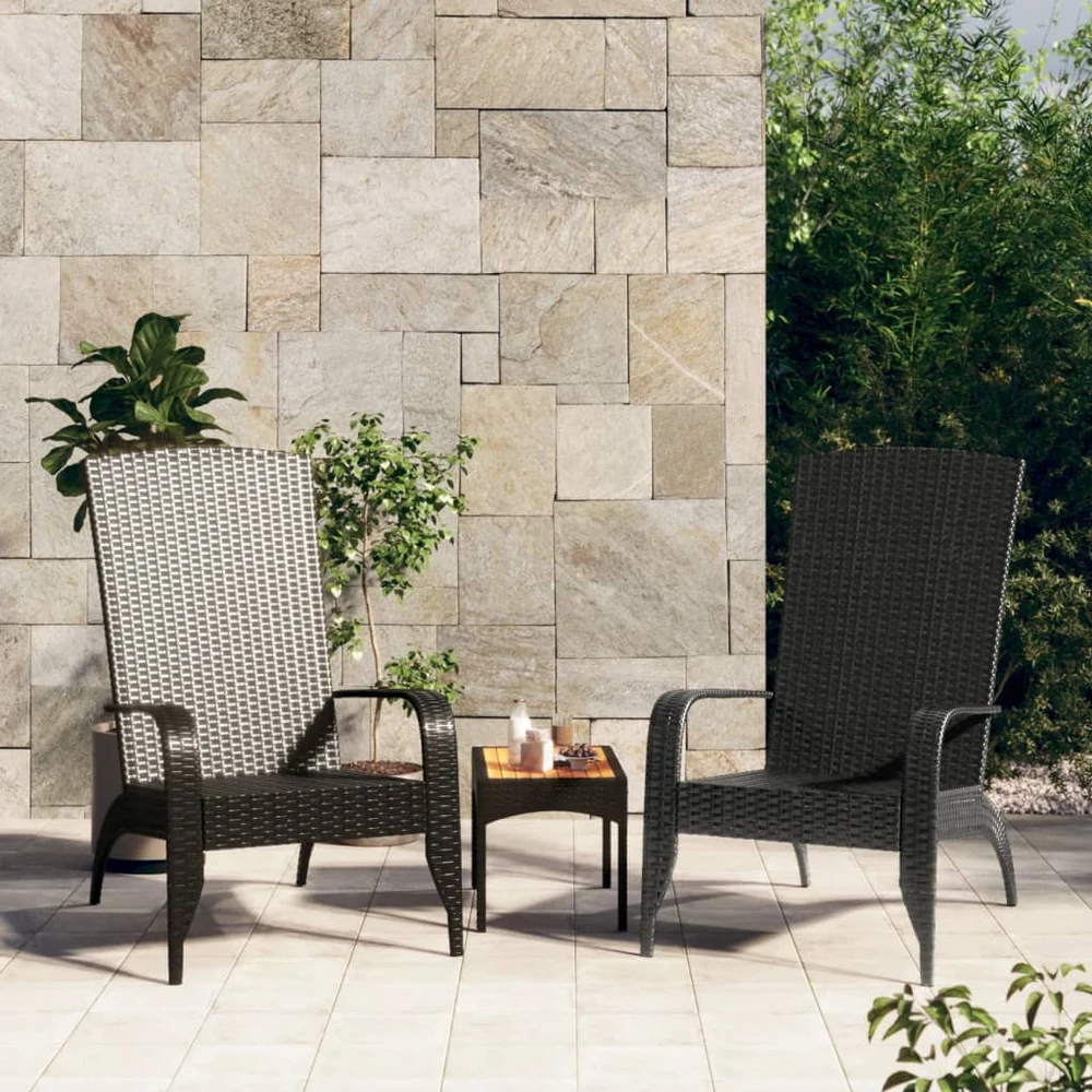 Dvivietė sodo sofa su pagalvėlėmis, juodos spalvos, poliratanas