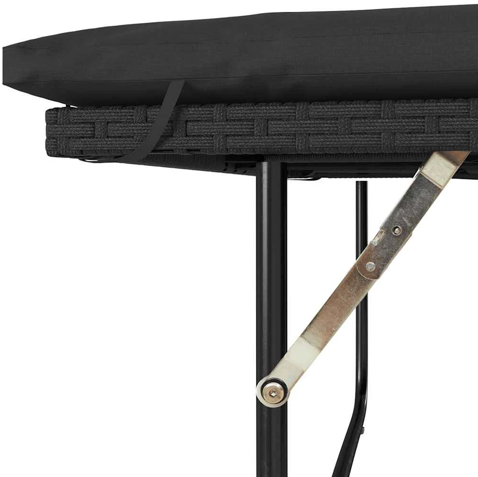 Dvivietė sodo sofa su pagalvėlėmis, juodos spalvos, poliratanas