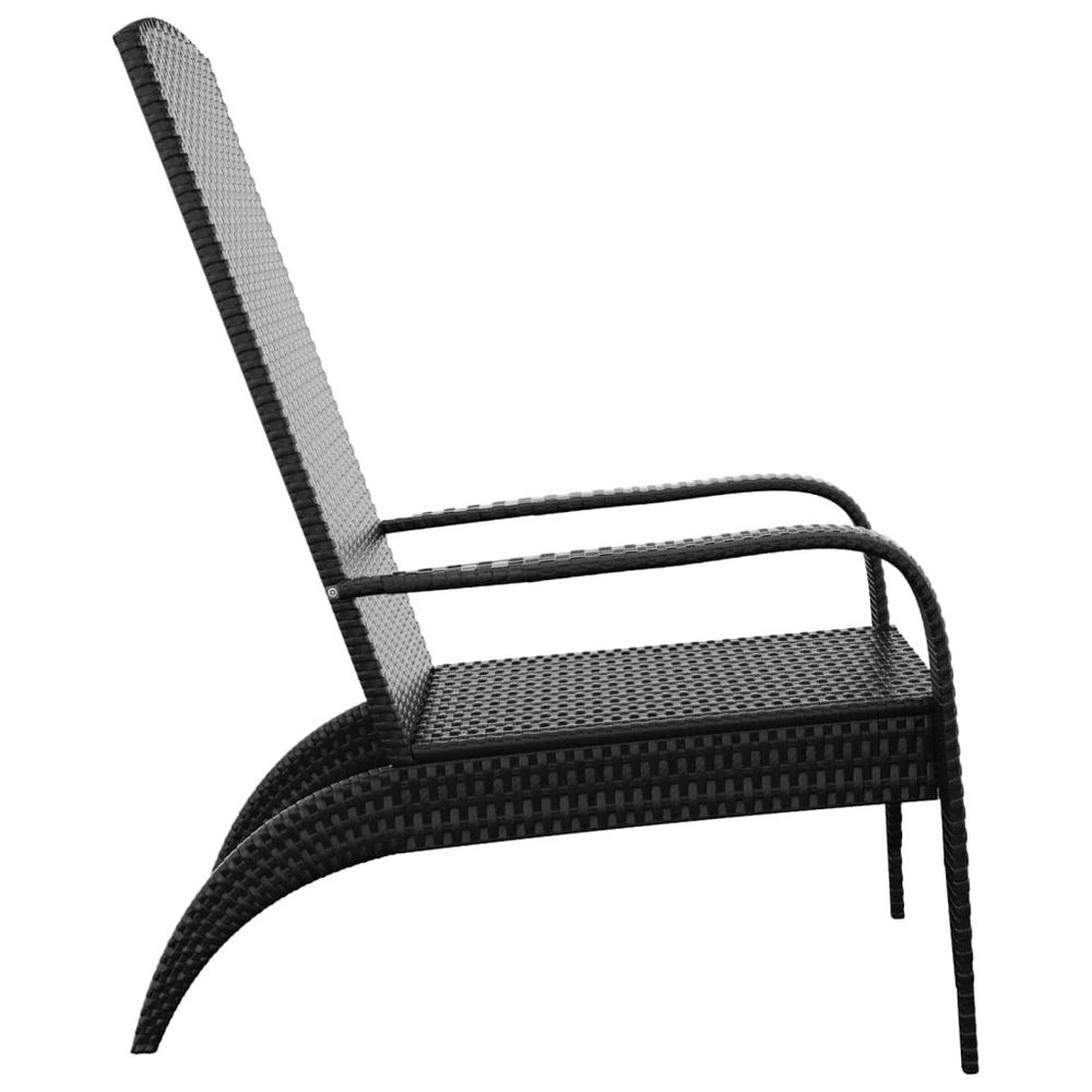 Dvivietė sodo sofa su pagalvėlėmis, juodos spalvos, poliratanas