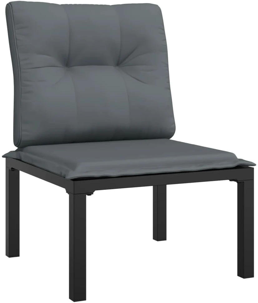 Dvivietė sodo sofa su pagalvėlėmis, juodos spalvos, poliratanas